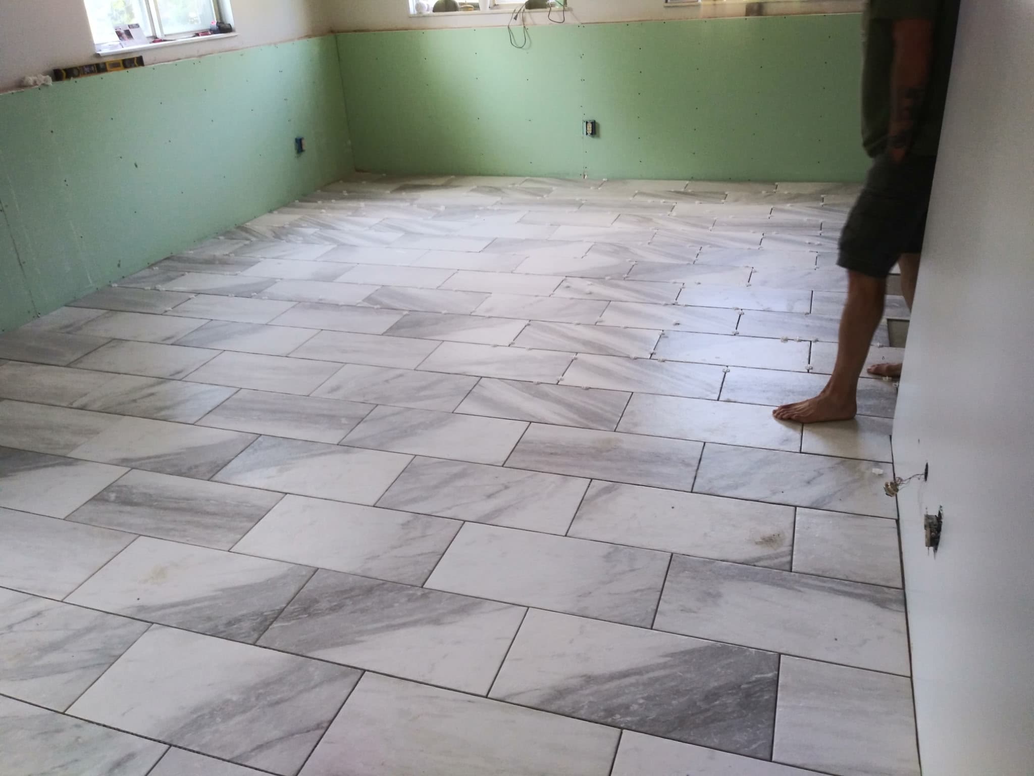 Completed tile project by Ryan's Rapid Repairs in Dayton, OH